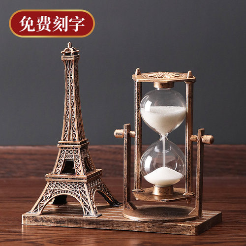 复古客厅书房沙漏摆件计时器