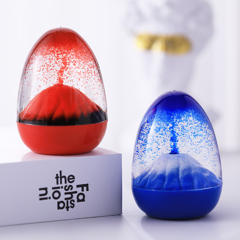 火山爆发水油简约现代风液体沙漏