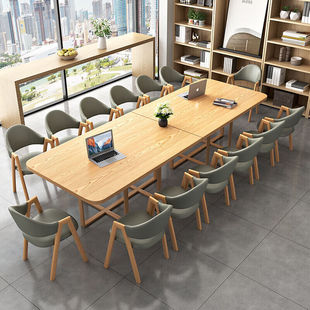 12人大型阅览会议室长条 小型会议桌长桌简约现代培训桌8