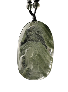 追梦天然绿幽灵普贤菩萨属牛项链