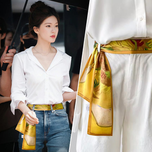 饰搭配衬衫 系腰小长条发带绑包丝带油画装 夏季 丝巾腰带女2025新款
