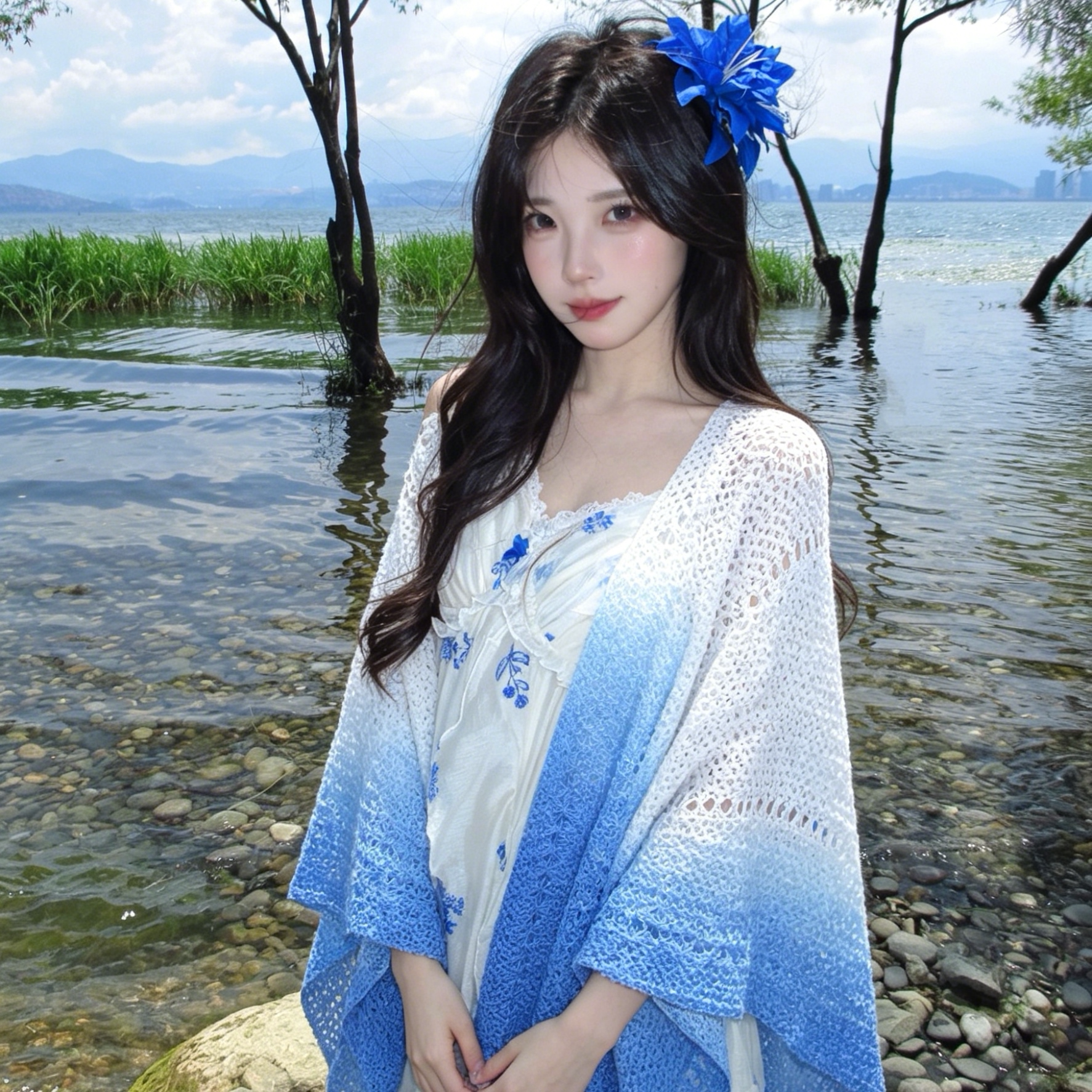 云南大理旅游披肩女外搭2026新款空调房办公室夏薄款防晒渐变披风