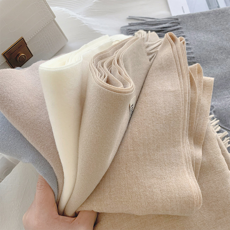 纯色围巾冬季新款百搭可爱围脖