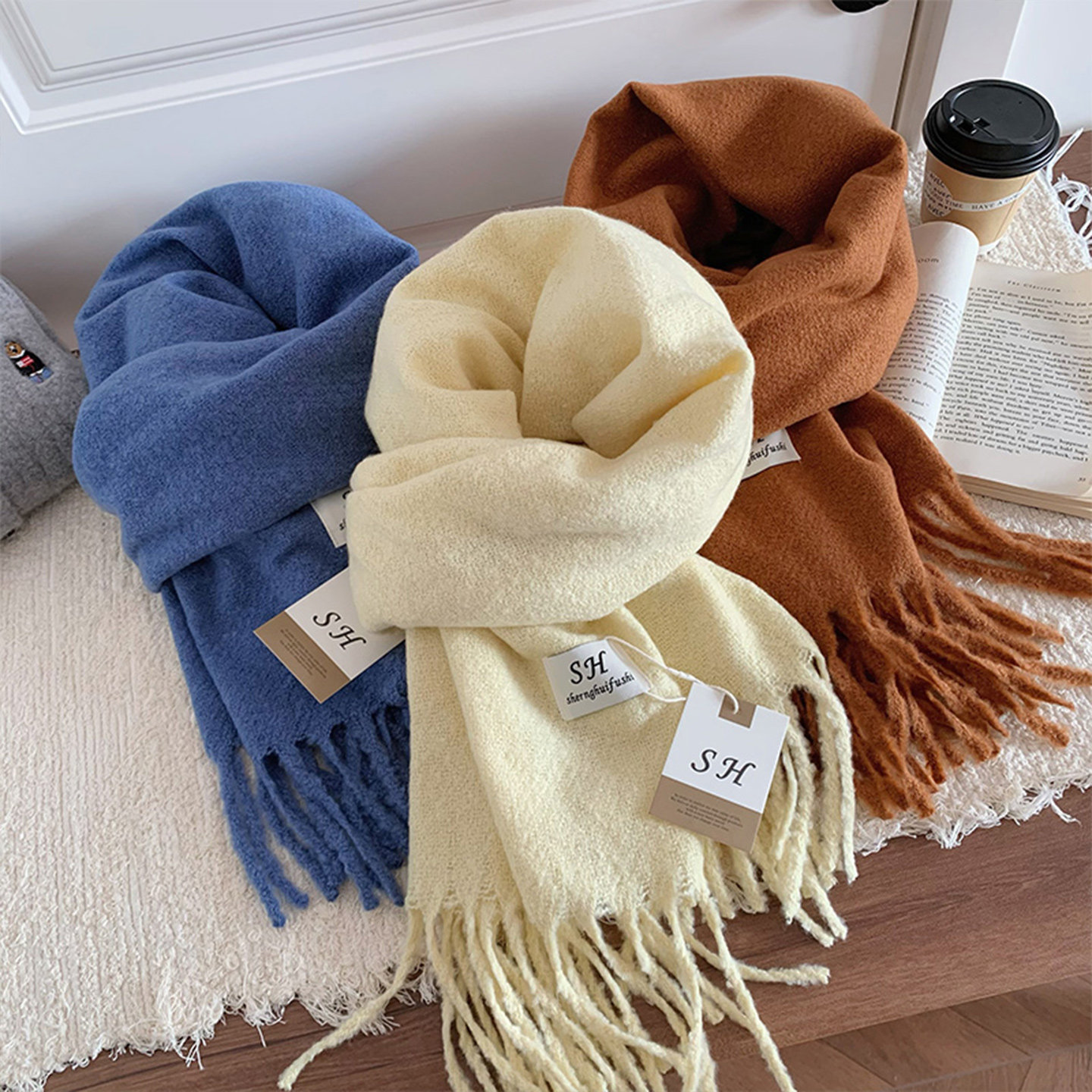 纯色围巾女2025新款秋冬加厚保暖