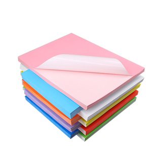 A4彩色不干胶打印纸a4铜板贴纸可手写喷墨激光打印机铜版标签贴纸空白采色铜版粘贴纸白色打印背胶纸自粘混色