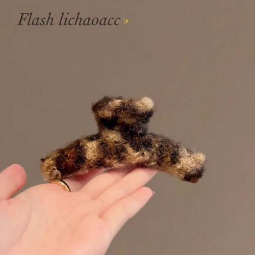 丽超抓夹毛绒豹纹抓夹