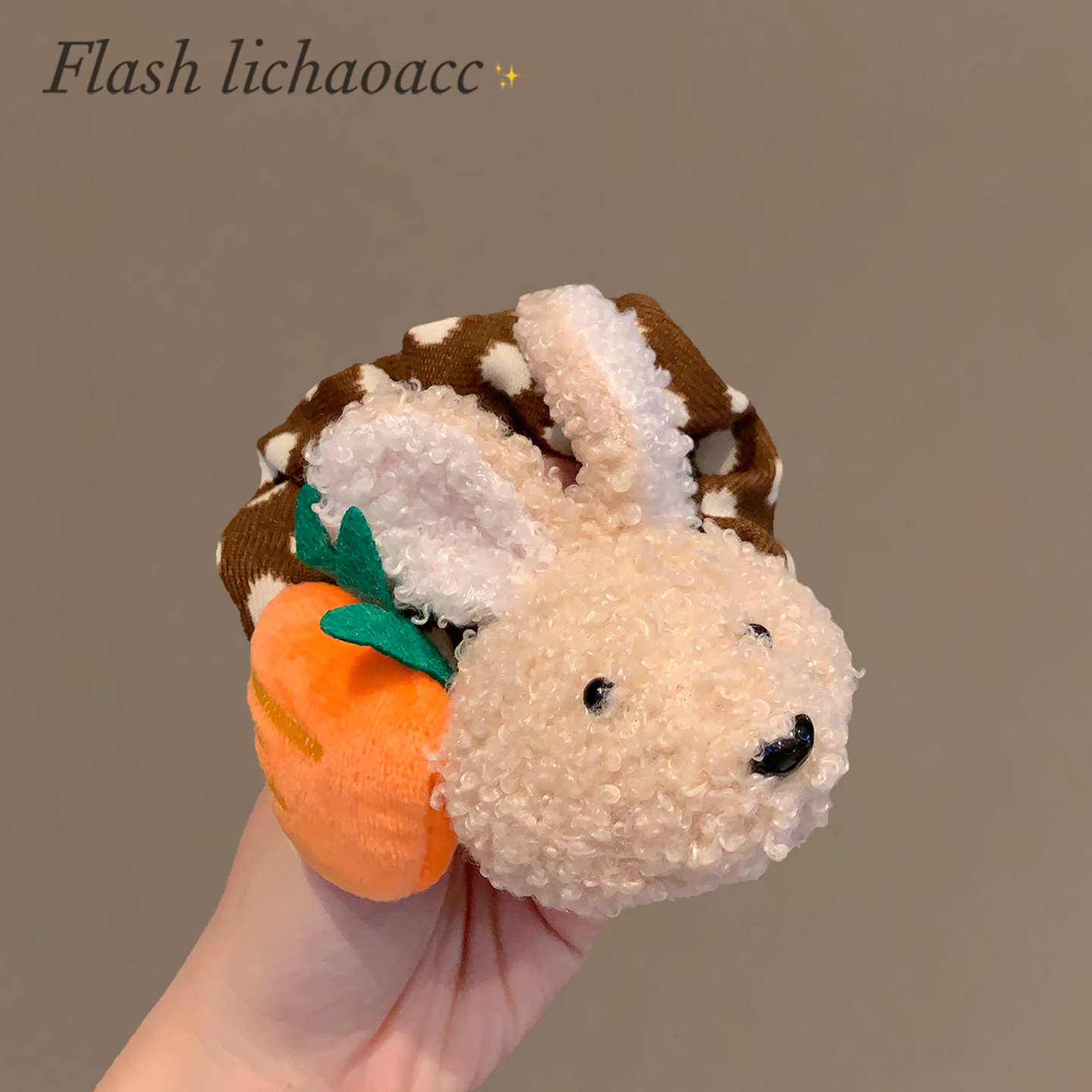 毛绒小兔子棕色发圈可爱发绳头饰2025秋冬新款扎发头绳百搭肠圈女,饰品/流行首饰/时尚饰品新,发饰,淘宝优惠券,粉丝福利购,淘宝优惠卷