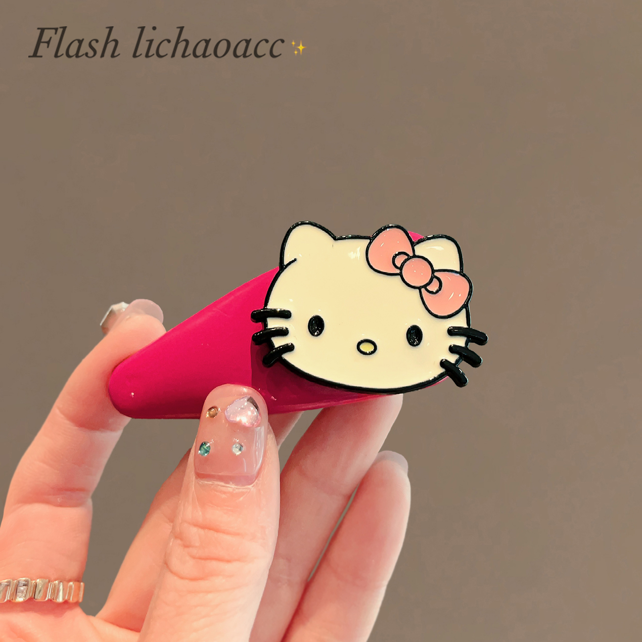 卡通猫咪发夹可爱皮质BB夹侧边夹