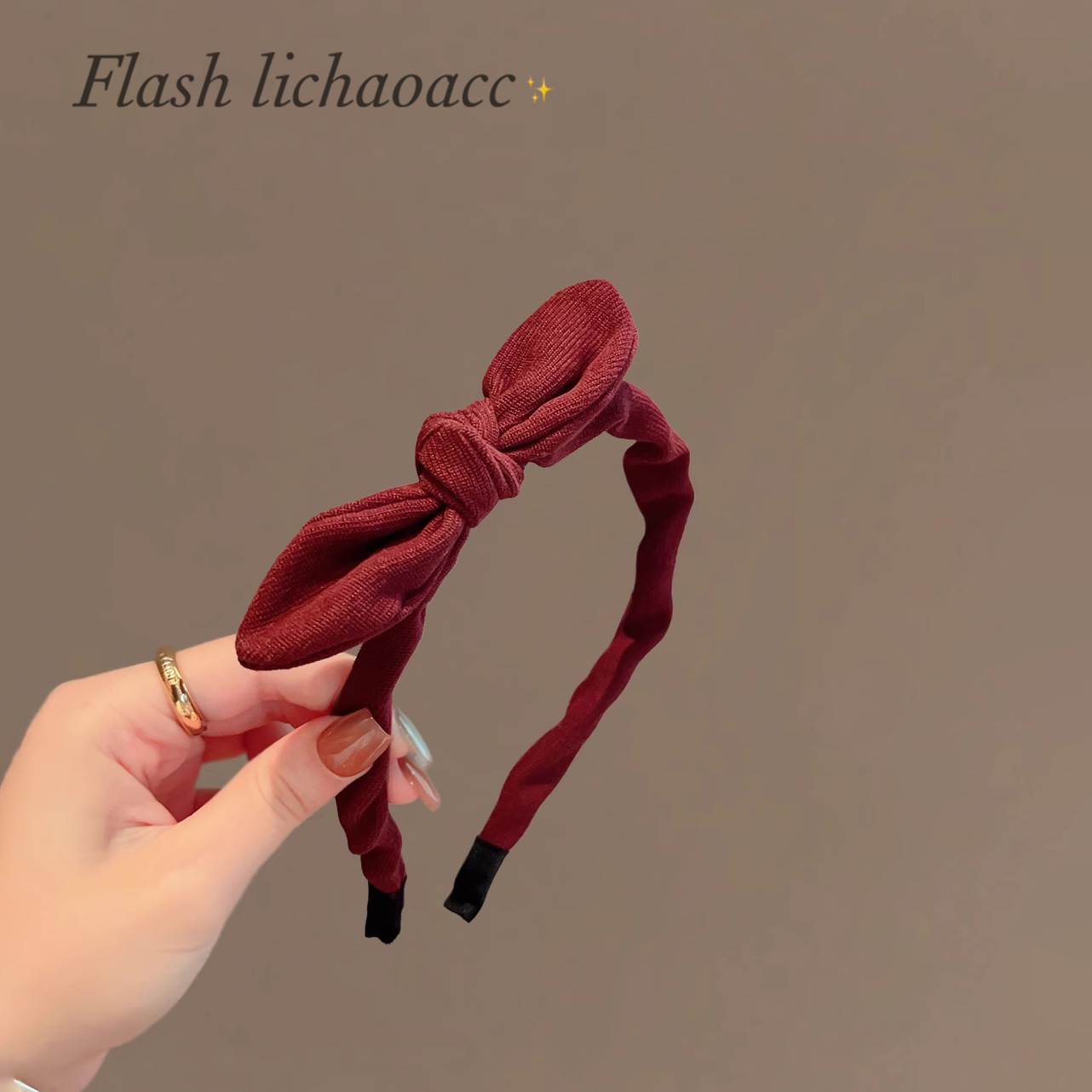 丽超发箍绒面蝴蝶结发箍