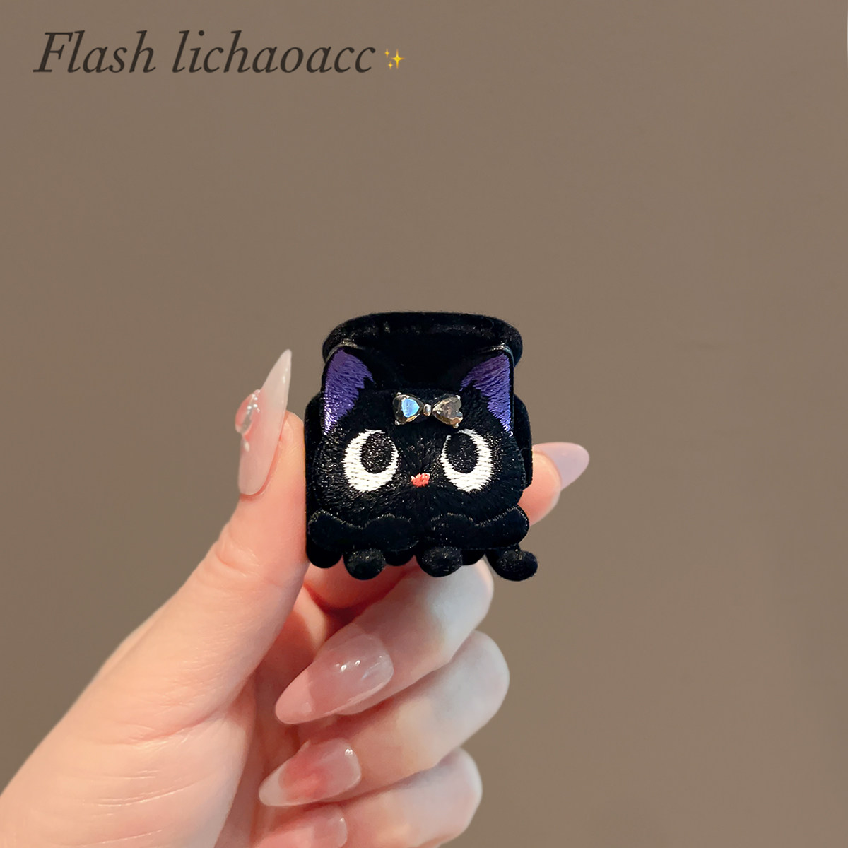 秋冬新款小黑猫抓夹韩版半扎发发夹女可爱质感植绒黑色小号鲨鱼夹,饰品/流行首饰/时尚饰品新,发饰,淘宝优惠券,粉丝福利购,淘宝优惠卷