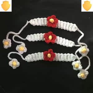 送你一朵小红花手工钩织diy手环编织材料包礼品抖音同款网红毛。