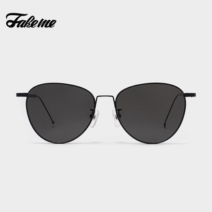 Fakeme Aida 圆框复古金属边太阳镜女墨镜防紫外线时髦中性款