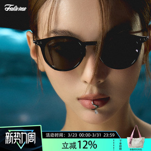 Fakeme city4 超轻板材圆框墨镜太阳镜韩系chic通勤风
