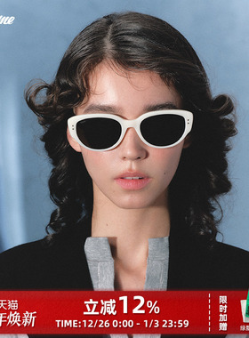 Fakeme王嘉尔同款镜架猫眼白框墨镜太阳镜时尚防晒眼镜潮red zone