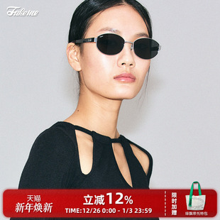 Fakeme nocap 墨镜老钱风太阳眼镜钛金属椭圆镜框防紫外线大小姐