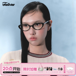 Fakeme板材猫眼眼镜近视光学镜女可配度数美式ins风小野猫tenney