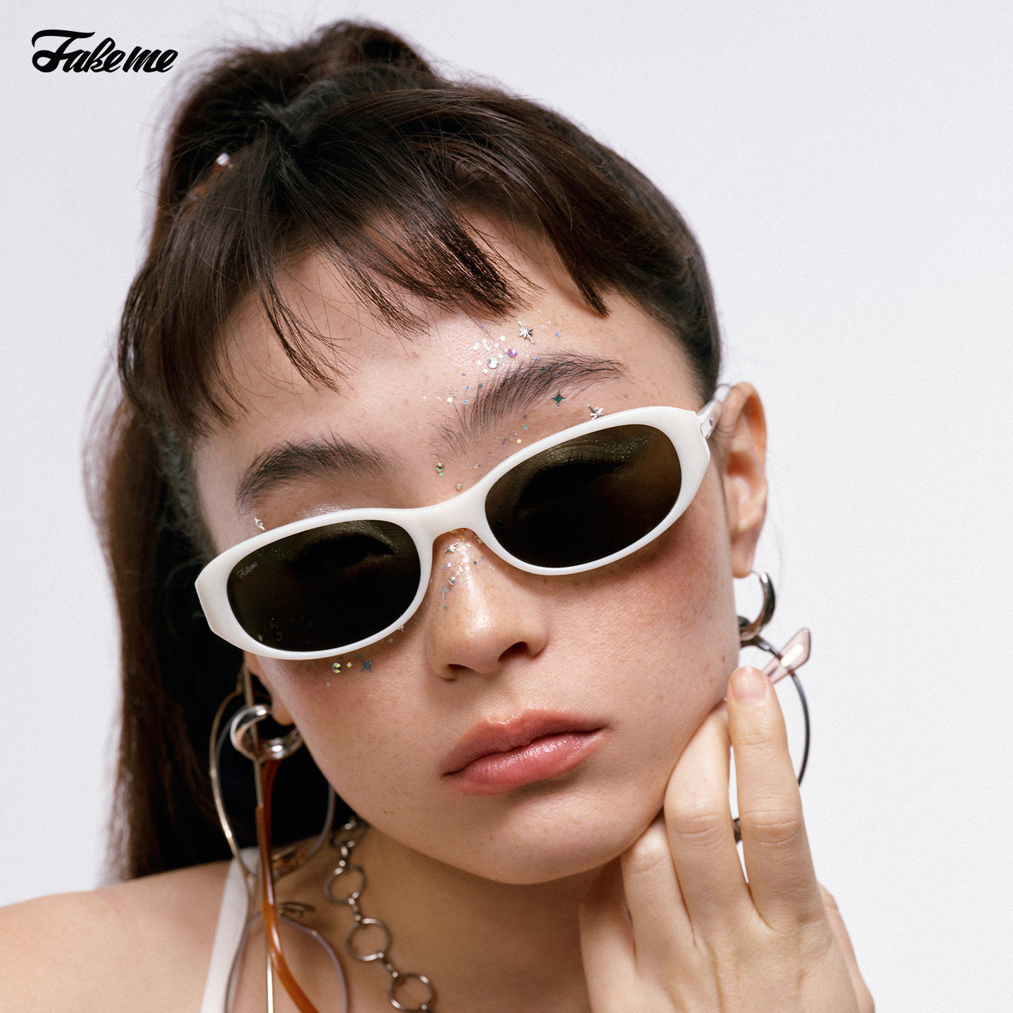 Fakeme质感时尚墨镜太阳镜素颜光学眼镜防紫外线女 MU MING