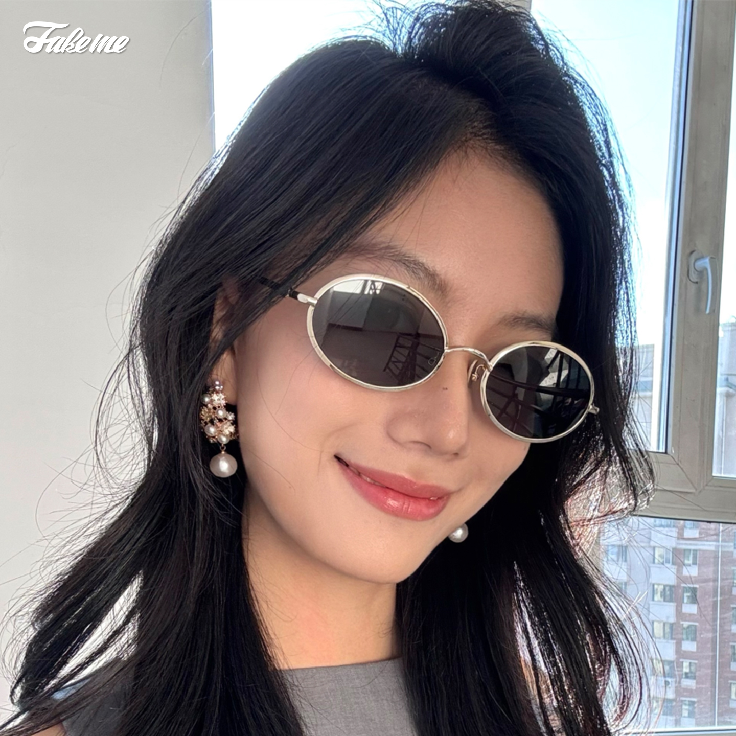 Fakeme太阳镜金属墨镜compass