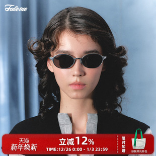 Fakeme 椭圆框墨镜钛金属防紫外线眼镜防晒太阳镜复古core