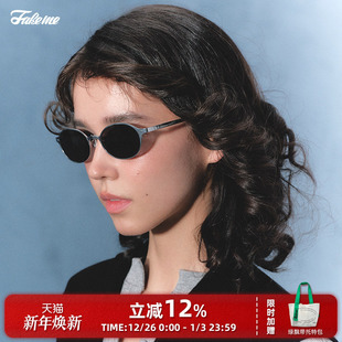 个性 时尚 Fakeme 轻奢椭圆框墨镜太阳镜百搭qq糖core 商家自播