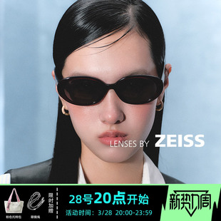 nnel 墨镜女板材椭圆框太阳镜蔡司镜片满天星小钻镜 Fakeme 时尚