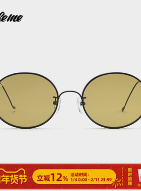 Fakeme 金属圆框墨镜中性款时尚网红款太阳镜防紫外线眼镜 Chew
