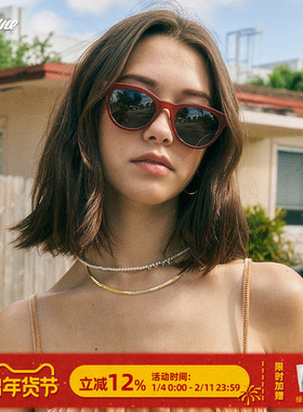 Fakeme轻奢板材猫眼墨镜女复古个性时尚防紫外线太阳镜 Lowry2022