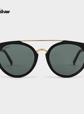 Fakeme韩系复古双梁猫眼墨镜太阳镜防紫外线素颜个性圆脸 Bueller