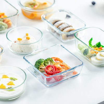【官方旗舰店】婴儿宝宝辅食小蒸碗玻璃饭碗耐热蒸糕模具套装小号