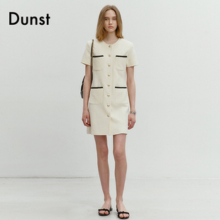 Dunst2024夏季 新品 圣特罗佩斯粗花呢连衣裙女优雅小香风UDDR4B231