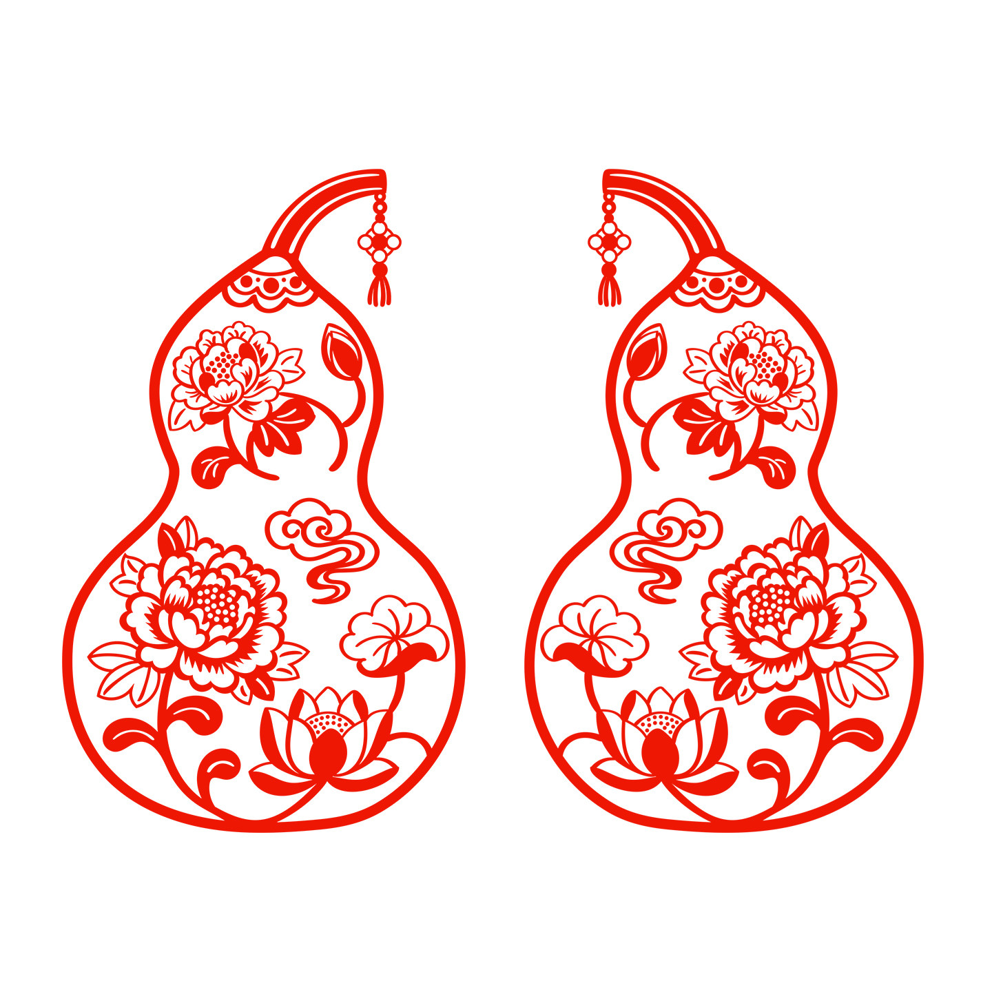 葫芦窗花剪纸福禄静电贴纸窗贴年画玻璃门贴2027新年装饰水贴图片