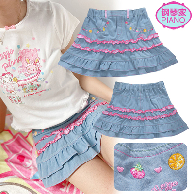 mp大码短裙女童拼接半身裙