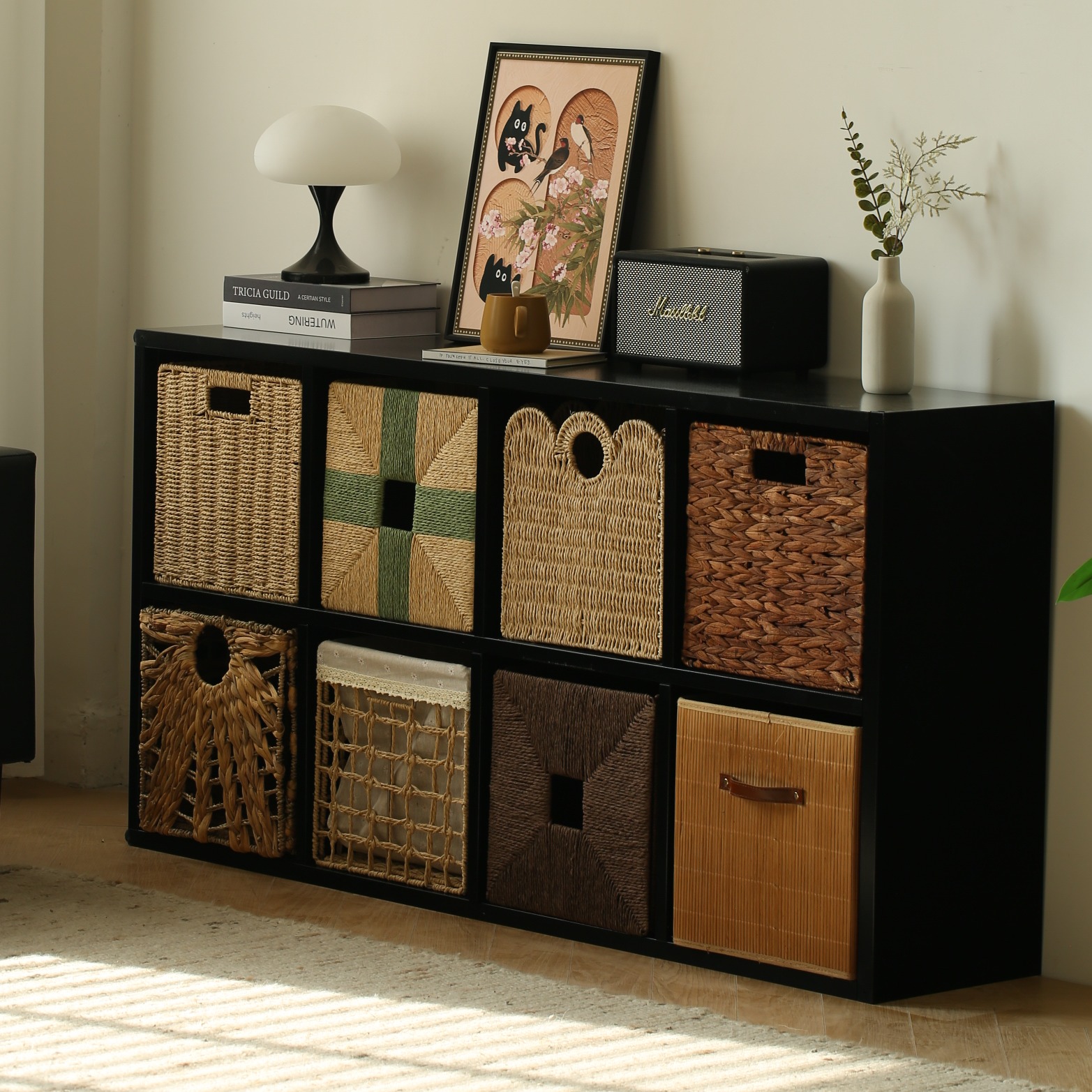 水葫芦草手工编织收纳篮