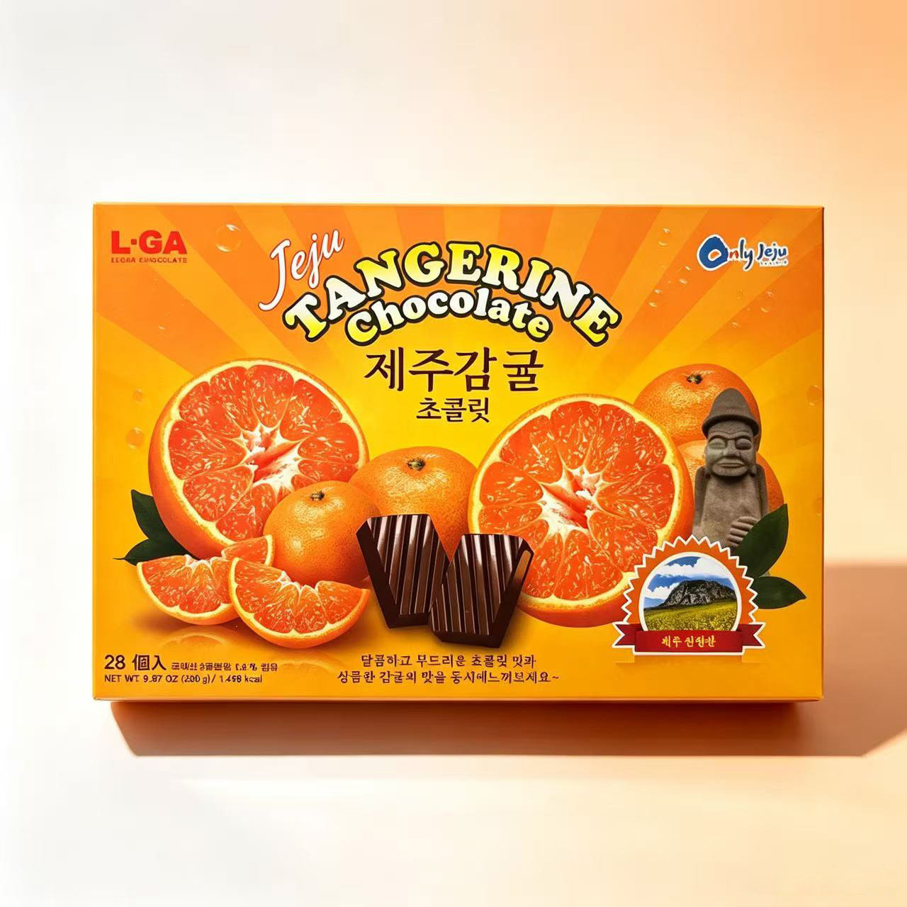 韩国L-GA 柑橘味巧克力套装(小盒)360G 进口JEJU橘子味巧克力