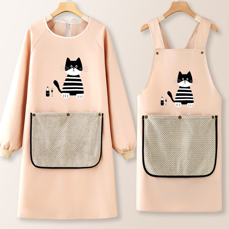 罩衣防水防油2025新款可擦手大毛巾长袖围裙家用厨房工作服做饭腰,家庭/个人清洁工具,围裙,淘宝优惠券,粉丝福利购,淘宝优惠卷