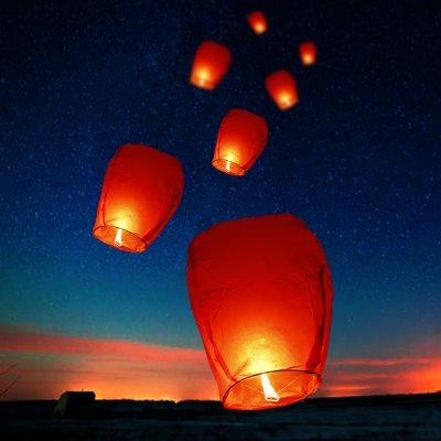 孔明灯许愿灯安全型浪漫创意阻燃纸加厚50个10个网红灯天灯荷花灯