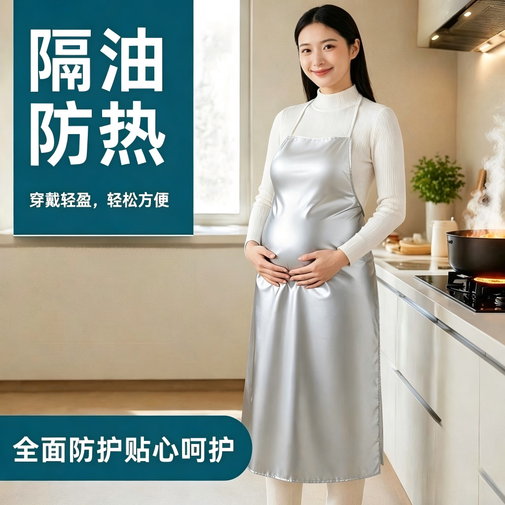 2026款孕妇做饭隔热围裙铝箔厨房家用防高温热辐射烧焊专用防火服