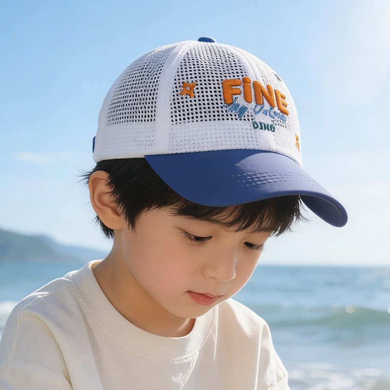 儿童网帽男女宝宝棒球帽夏季透气遮太阳帽子鸭舌帽防晒中大童帽子