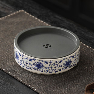 草木灰壶承干泡台茶盘功夫茶具紫砂壶养壶底座壶托储水陶瓷茶托盘