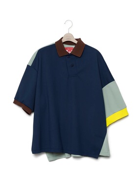 五折 日本设计师品牌FUMITO GANRYU 24春夏 拼色Polo衫