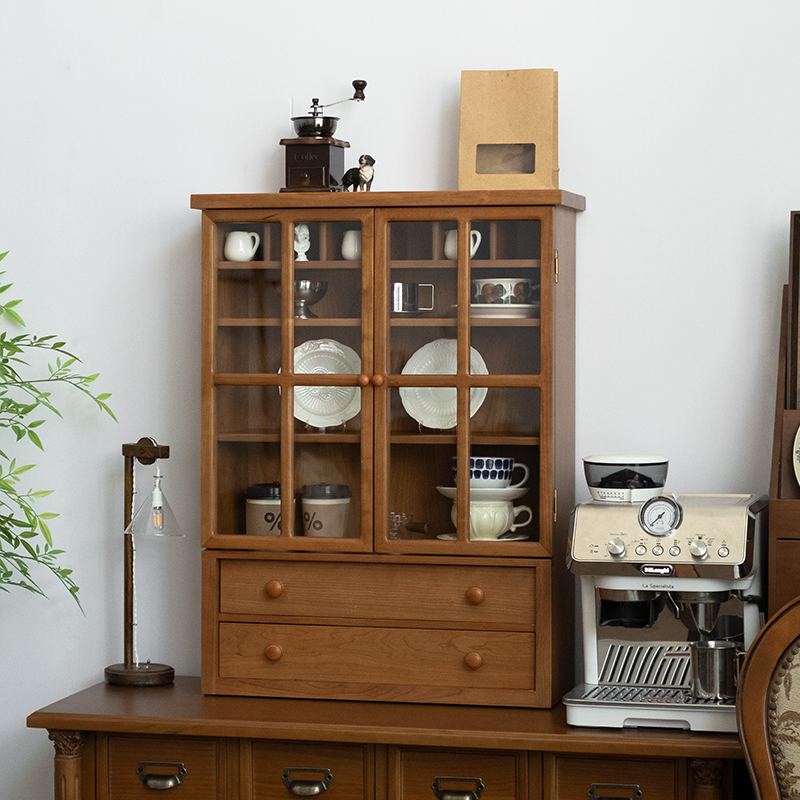 闻森北美樱桃木桌面收纳柜展示柜