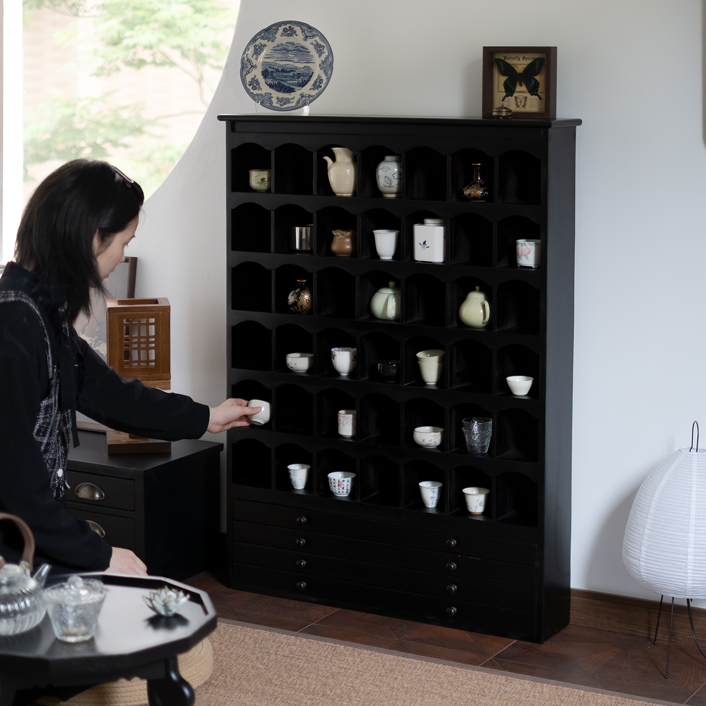 闻森新中式复古多宝阁储物柜客厅