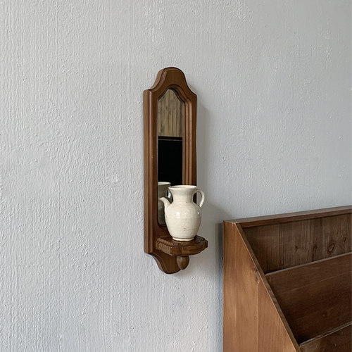 闻森原创壁挂装饰镜中古小置物架