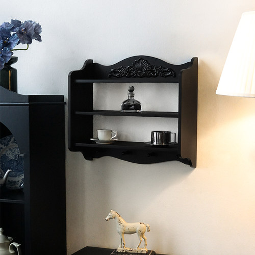 闻森黑色吊柜复古墙壁橱中古装饰