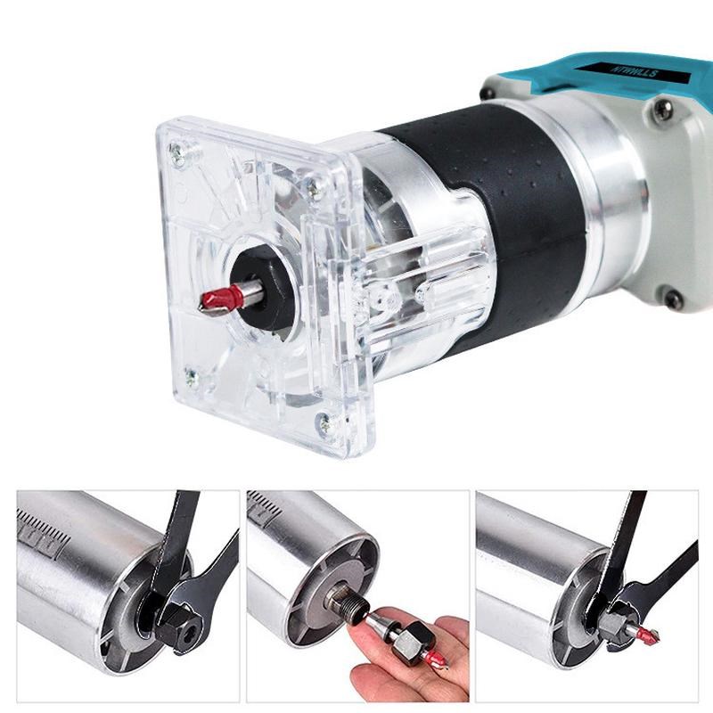 多功能木工板开槽工具修边雕刻小锣机电动无刷锂电修边机充电