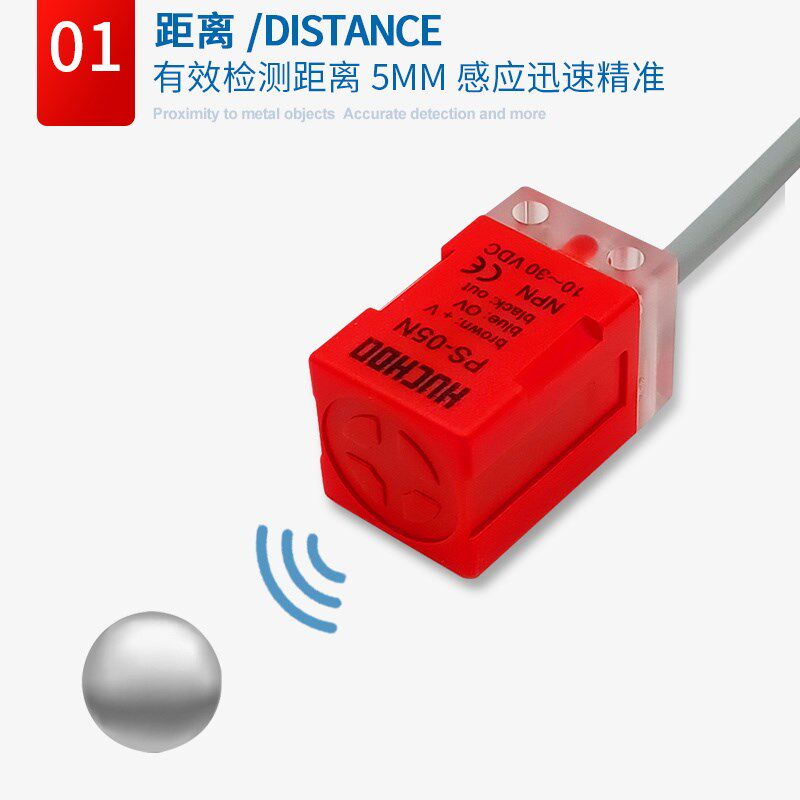 方形接近开关传感器PL-05N/05P/PS-05N/PS05P三线NPN/PNP/24V常开