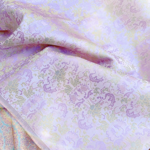 凤栖牡丹粉色上久楷宋锦布料名家宋锦手作做包包发夹葫芦