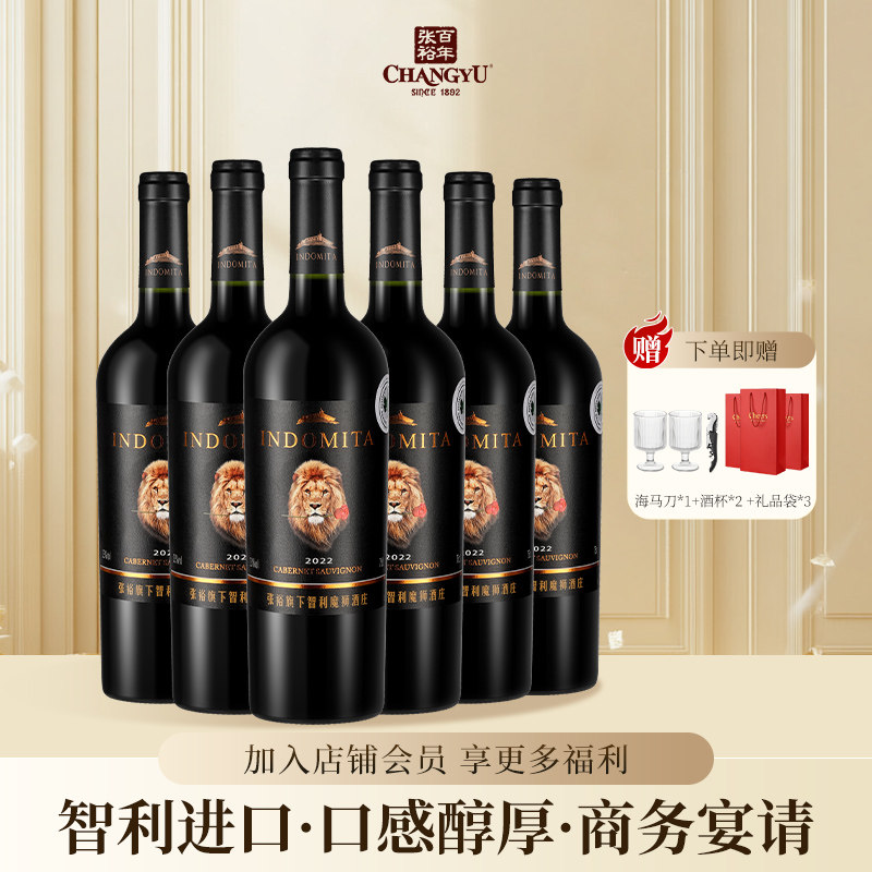 张裕先锋智利原瓶进口魔狮赤霞珠佳美娜干红葡萄酒整箱红酒送礼
