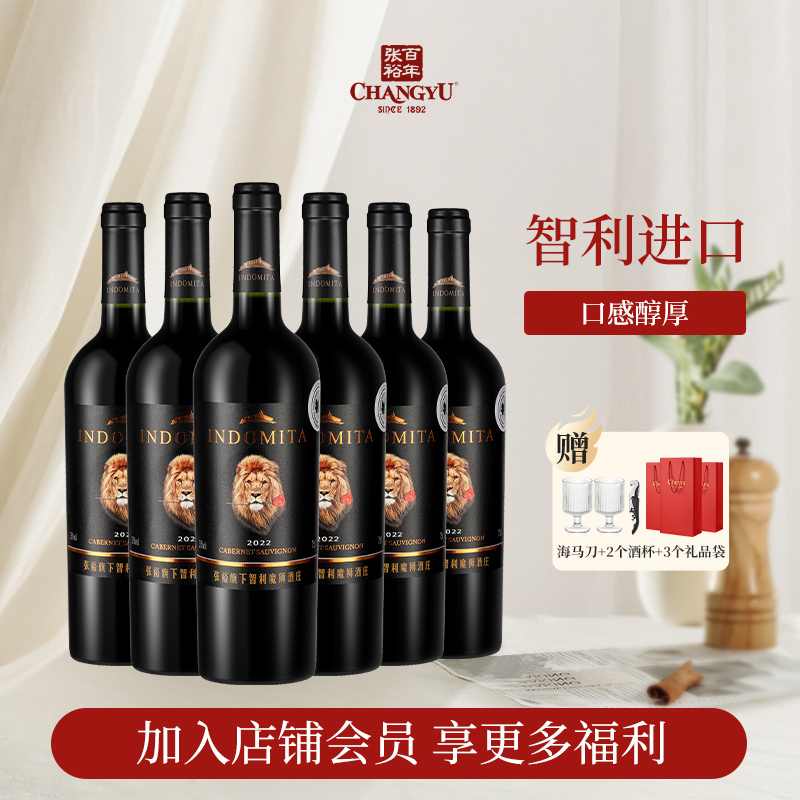 张裕先锋智利原瓶进口赤霞珠佳美娜干红葡萄酒整箱红酒送礼