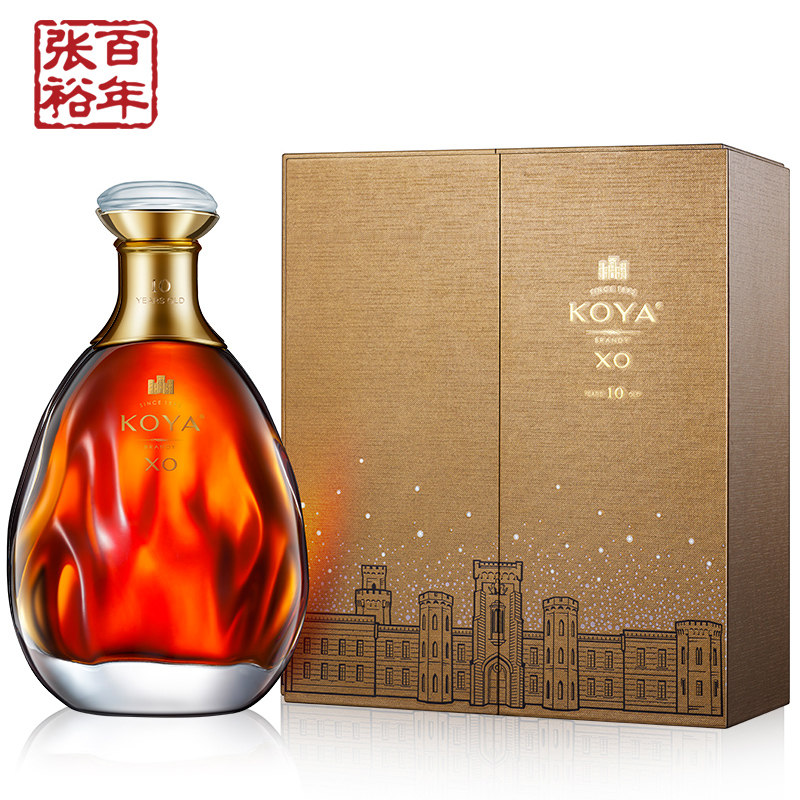 张裕官方授权葡萄酒可雅白兰地桶藏10年xo礼盒装国产洋酒700ml